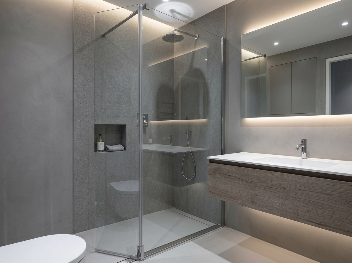 Bagno moderno in microcemento